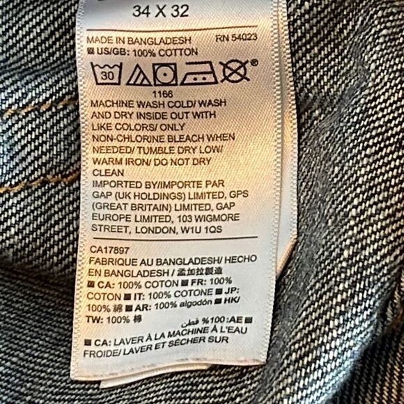 GAP Mens Standard Medium Wash Denim Jeans.‎ Size 34x32 - Picture 6 of 8